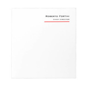 Bloc-note Minimaliste Moderne Rouge Blanc