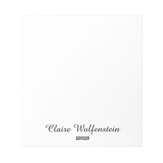 Bloc-note Minimaliste Noir et Blanc Professionnel (Devant)