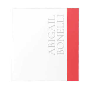 Bloc-note Minimaliste professionnel moderne gras gris rouge