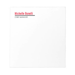 Bloc-note Minimaliste Professionnel Simple Blanc Moderne Uni