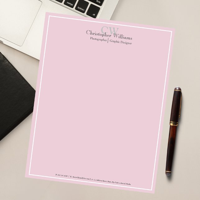Bloc-note Minimaliste rose professionnel (Créateur téléchargé)