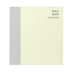 Bloc-note Minimaliste Signature Crème Gris Moderne