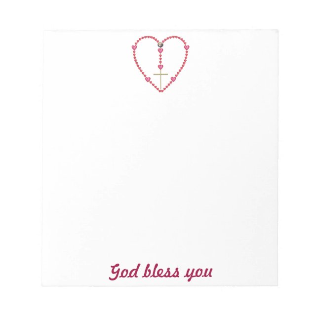 Bloc-note Minuscule coeur Rosaire (Devant)