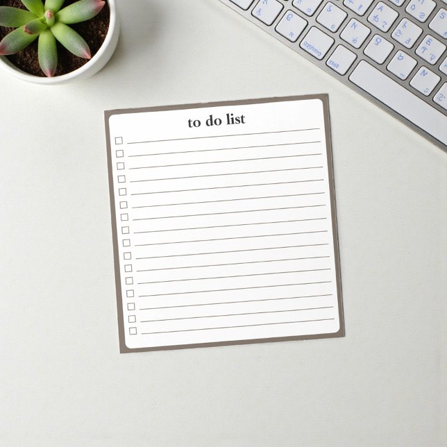 Bloc-note Mocha To Do List Minimalist Teacher Organizer  (Mocha To Do List Minimalist Teacher Organizer Notepad)