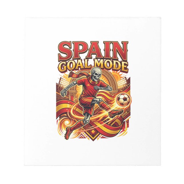 Bloc-note Mode squelette de but de l'Espagne attaquant des n (Devant)