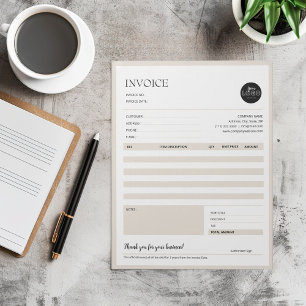 Bloc-note Modèle de facture professionnelle minimaliste mode