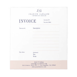Bloc-note Modèle de facture professionnelle modifiable Formu