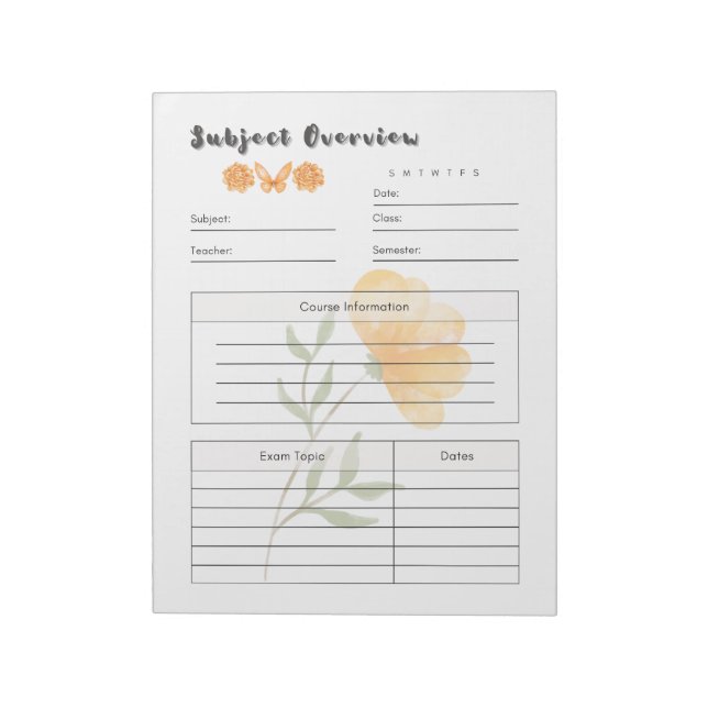 Bloc-note Modèle de planificateur d'étude quotidien ultime (Tourné)