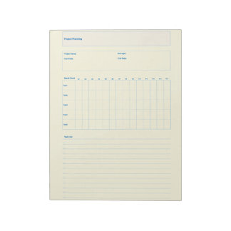 Bloc-note Modèle de planification de projet, Feuille de plan