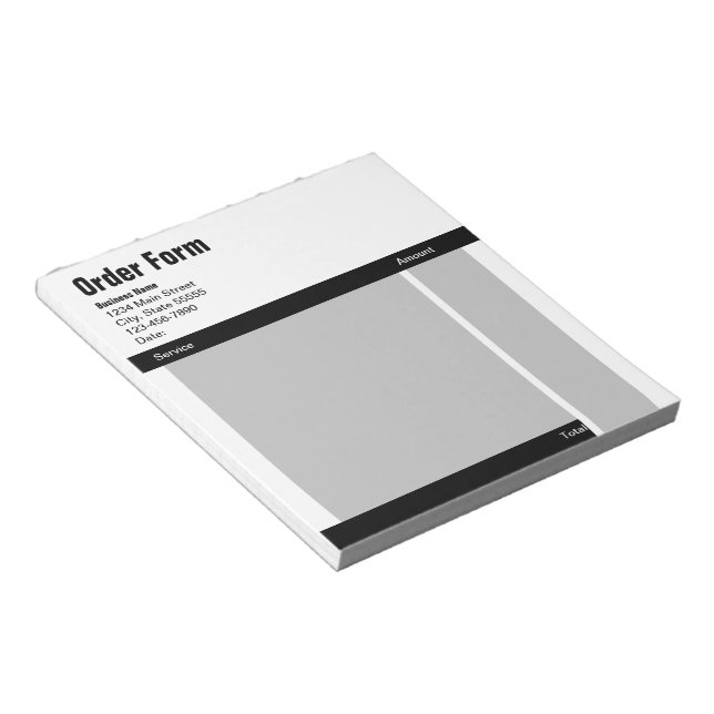Bloc-note Modèle du formulaire de commande de gris noir (Incliné)