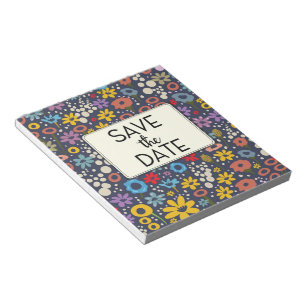 Bloc-note Modèle floral vintage pour sauvegarde de la date