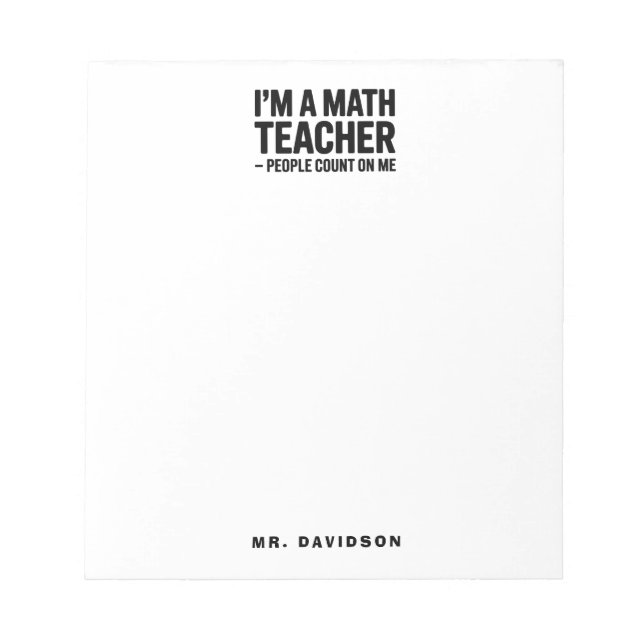 Bloc-note Modern Math Teacher Funny Saying (Devant)