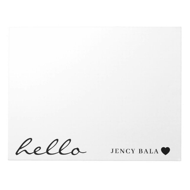 Bloc-note Modern Minimal Heart Clean White Design (Devant)