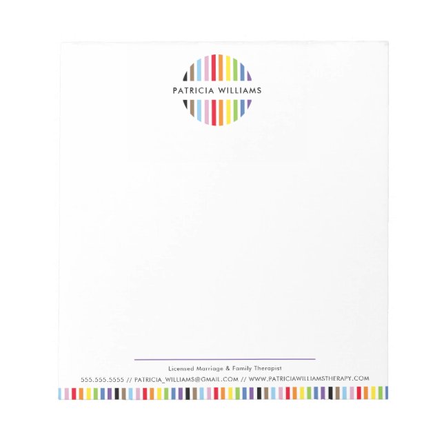 Bloc-note MODERN MINIMAL stripe logo rainbow pride LGBTQ (Devant)