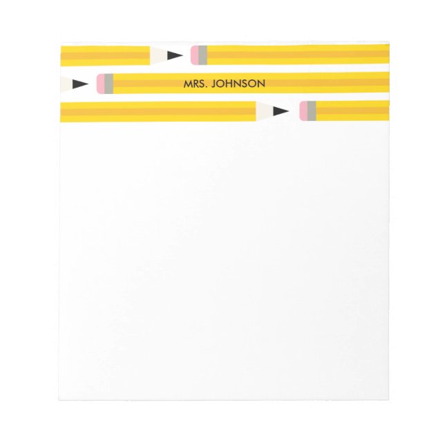 Bloc-note Modern Pencil Teacher Personalized (Devant)