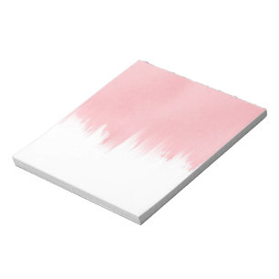 Bloc-note Modern Pink Brush strokes white Design
