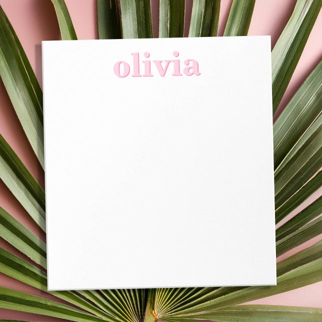 Bloc-note Modern Pink Personalized Name (Créateur téléchargé)