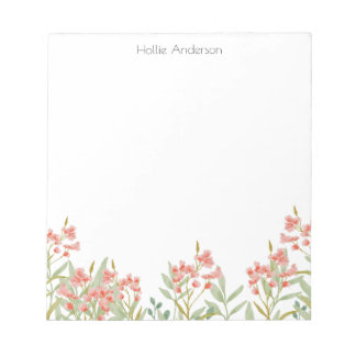 Bloc-note Modern Stylish Colorful Watercolor Floral 