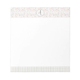 Bloc-note Moderne Botanique Floral Monogrammé Élégant Notepa