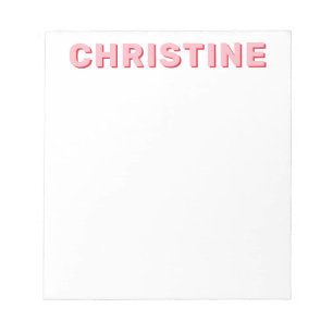 Bloc-note Moderne Cute Blush Rose Cherry Rouge Enseignant
