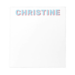 Bloc-note Moderne Cute Ciel Bleu Bleu Rouge Clair Enseignant