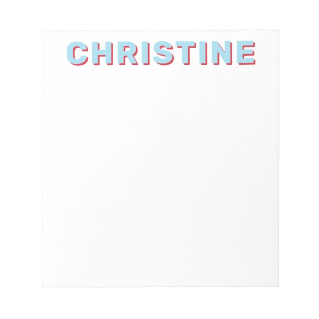 Bloc-note Moderne Cute Ciel Bleu Bleu Rouge Clair Enseignant (Devant)