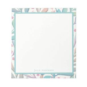 Bloc-note Moderne élégant élégant Pastel Floral