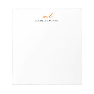 Bloc-note Moderne Monogramme Professionnel Plain Simple Mini