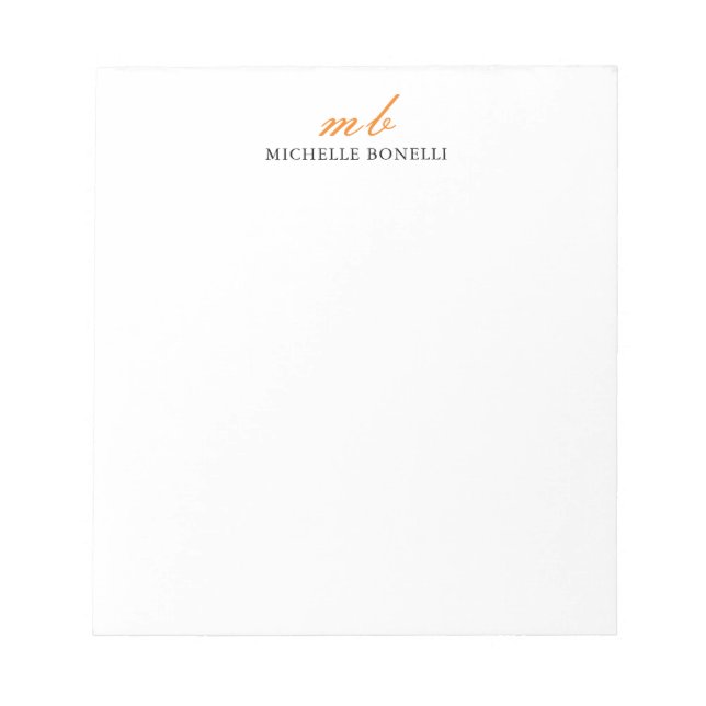 Bloc-note Moderne Monogramme Professionnel Plain Simple Mini (Devant)