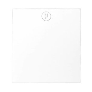 Bloc-note Moderne Monogramme Professionnel Plat Initiales si