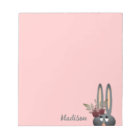 Moderne Pink Floral Lapin de Pâques Personnalisé