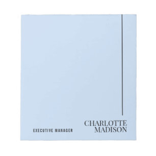 Bloc-note Moderne Simple Bleu Clair Uni Minimaliste Propre N