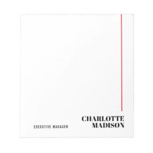 Bloc-note Moderne Simple Noir Blanc Tendance Minimaliste Uni