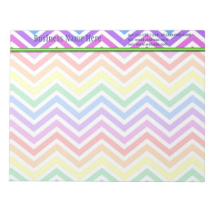 Bloc-note moderne, tendance arc-en-ciel coloré chevron zigza