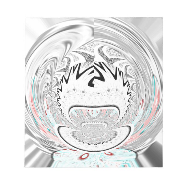 Bloc-note Moderne Urban Ash Gris Flora Abstrait Motif Art (Devant)