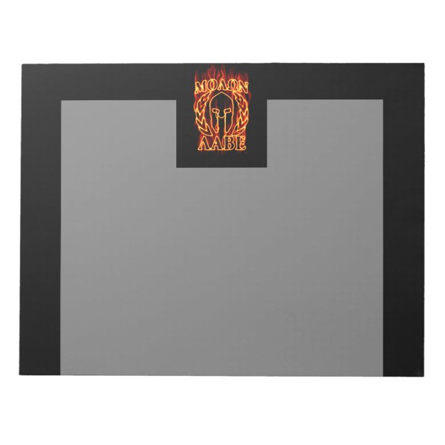 Bloc-note Molon Labe Spartan (Devant)