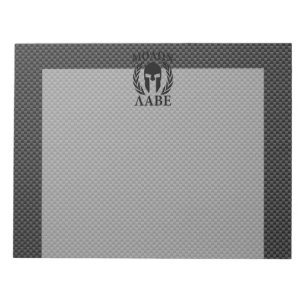 Bloc-note Molon Labe Spartan Warrior Laurels Décor Carbone