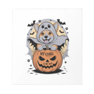 Bloc-note Mon Corgi est mon Boo Halloween