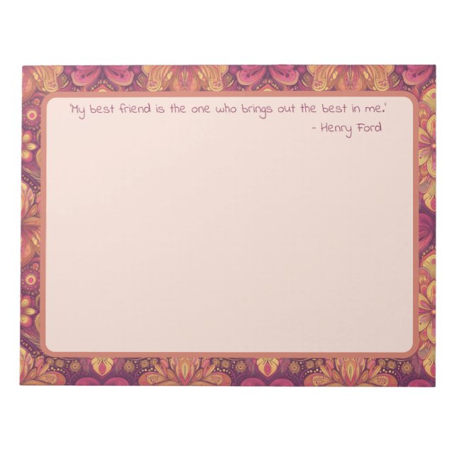 Bloc-note Mon meilleur ami Floral Note[ad (Devant)