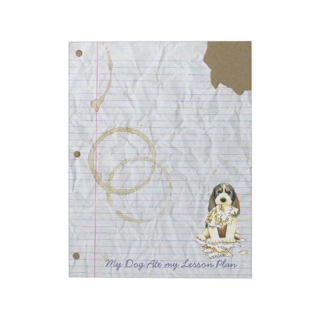 Bloc-note Mon PBGV a mangé mon plan de leçon (Tourné)