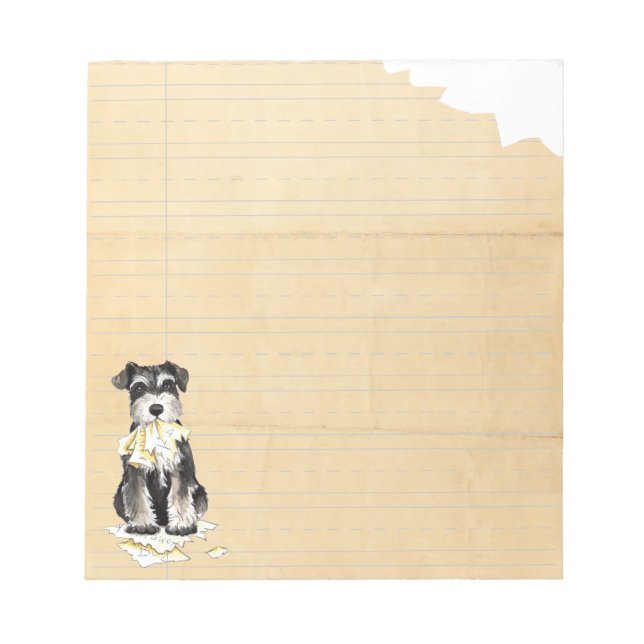 Bloc-note Mon Schnauzer Miniature A Mangé Mes Devoirs (Devant)