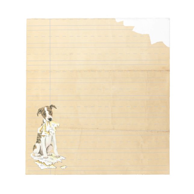Bloc-note Mon Whippet a mangé mes devoirs (Devant)
