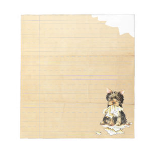 Bloc-note Mon Yorkie a mangé mon travail