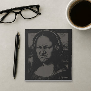 Bloc-note Mona Lisa Bass Face Amateurs de Musique Drôles DJs