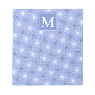 Bloc-note Monogram blue circles pattern