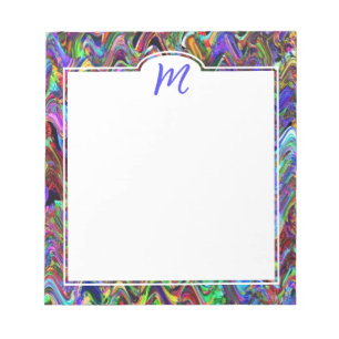 Bloc-note Monogram Exuberant Color Zigzag Abstract Notepad