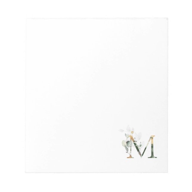 Bloc-note Monogram M Wedding Party Notes élégantes (Devant)
