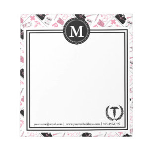 Bloc-note Monogram - Medical Design - Pink Notepad
