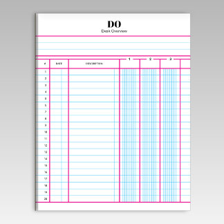 Bloc-note Monogram Name Accounting Ledger Paper Notepad