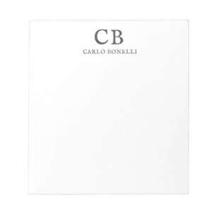 Bloc-note Monogram Professional Plain Simple Minimalist
